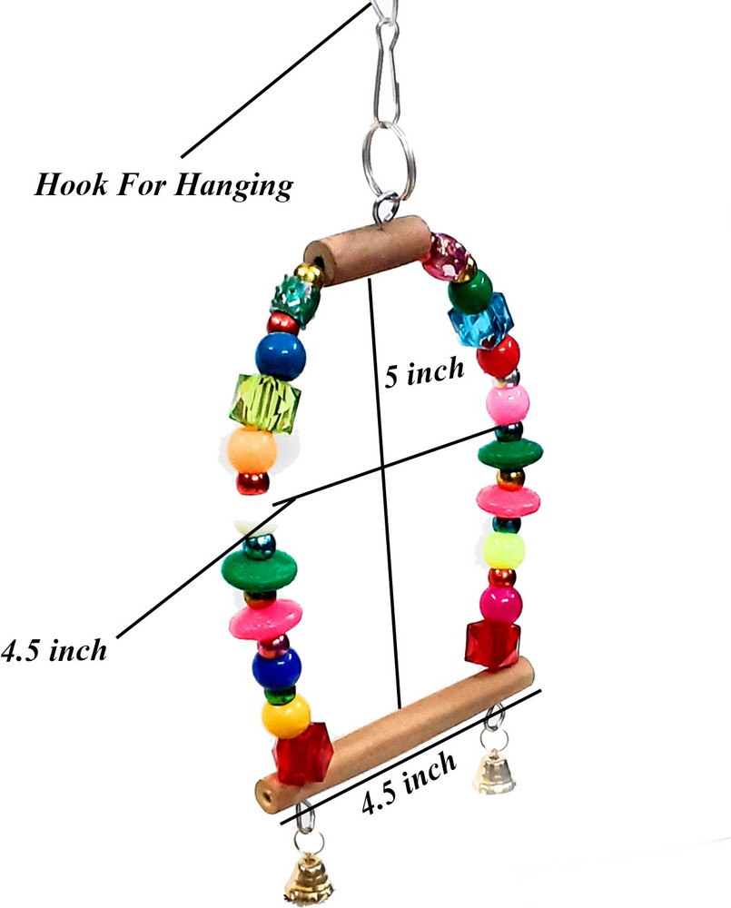 Jainsons Pet Products Bird Toys Best for Love Bird Parrot Parakeet Budgie Cockatiel pet Birds. 3 Type Bird Swing and Chew Toys Combo Pack of 3 Toys Wooden Chew Toy Training Aid