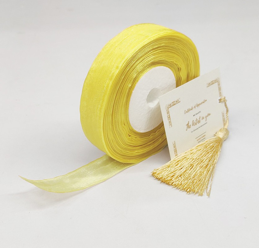 Yellow organza ribbon hotsell