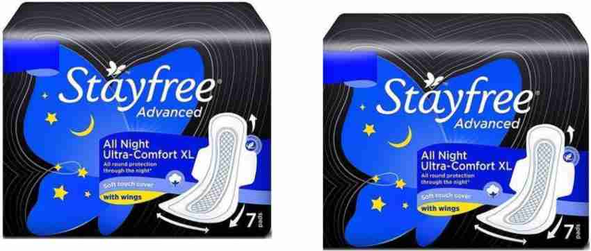 Buy Stayfree Advanced Xl Ultra Comfort Sanitary Napkins With Wings (7  Count) Pack Of 1 Online at Low Prices in India 