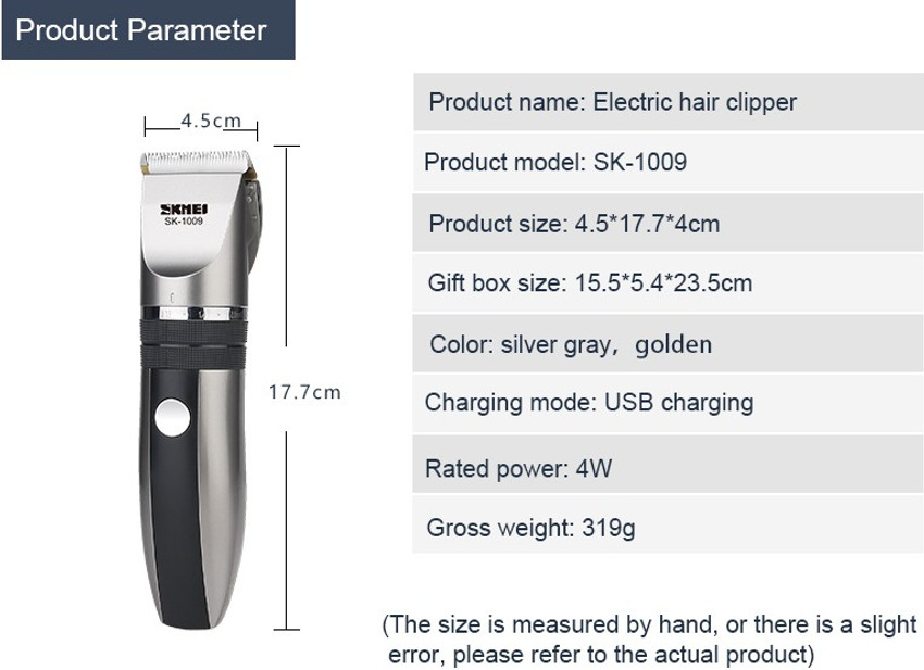 SKMEI 1009 rechargeable round angle hair trimmer with long lasting