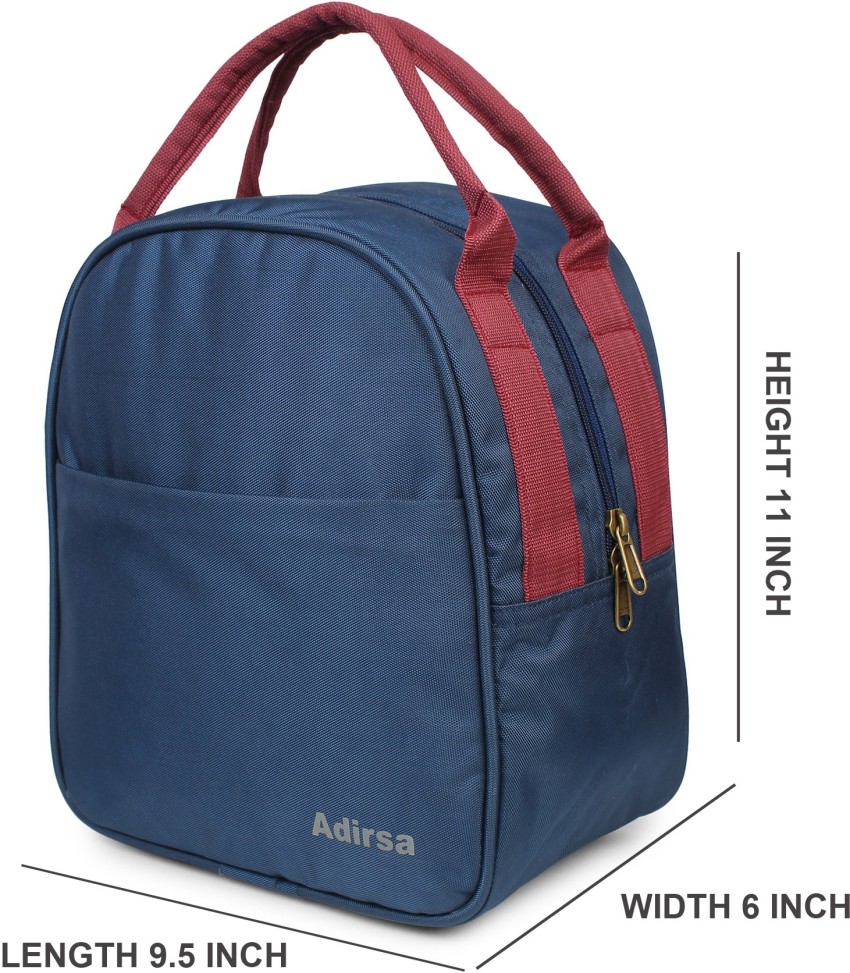 ADIRSA Lb3001 Navy Blue Insulated Lunch Bag/Tiffin Bag For Men, Women,  School, Picnic, Work Carry Bag For Lunch Boxes, Canvas, 5 liter