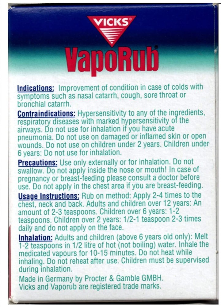 Vicks vaporub inhalation ointment 100 g