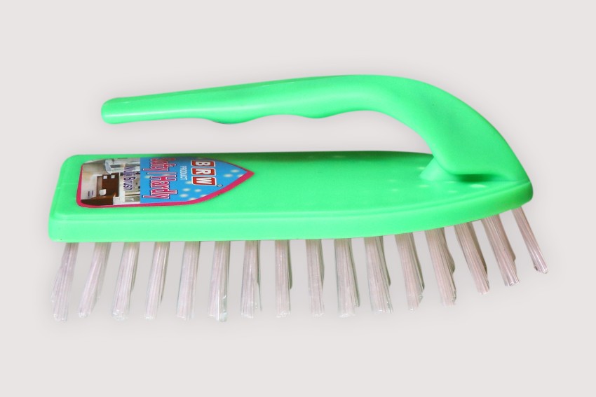 1pc 3 In 1 Plastic Bathroom Cleaning Brush Set With Hard Bristles,  Including Brush, Grout Brush, Floor Brush