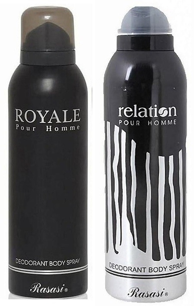 RASASI ROYAL AND RELATION PACK OF 2 Body Spray For Men Women