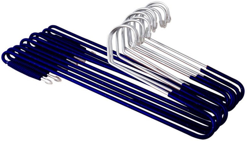 HOMYKI Plastic Clothes Hangers for Wardrobe Heavy Duty Plastic Hanger Cloth  Hanger Best Shirt, T-Shirt, Pant, Saree, Sari and Kurta, Set of 12, Blue