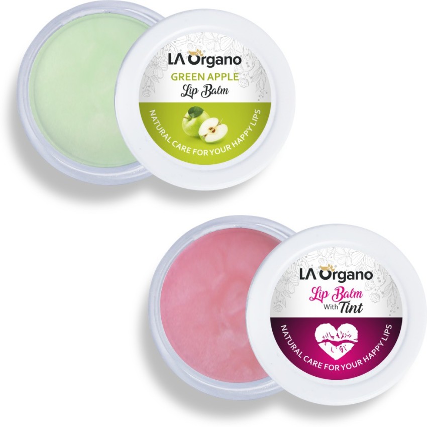 LA Organo Organic Lip Balm with Green Apple and Rose ( 10 g)