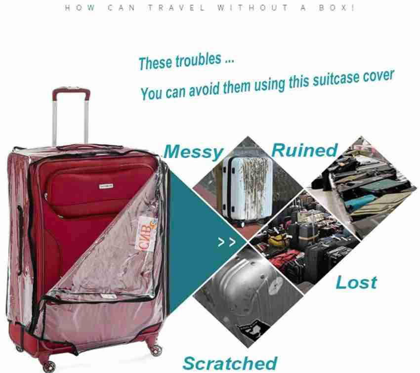 gaunghong Luggage Cover 20 22 24 28 inch Suitcase Cover Rolling Luggage Cover Protector Clear Eva Suitcase Cover for Carry on Luggage(26Inch)