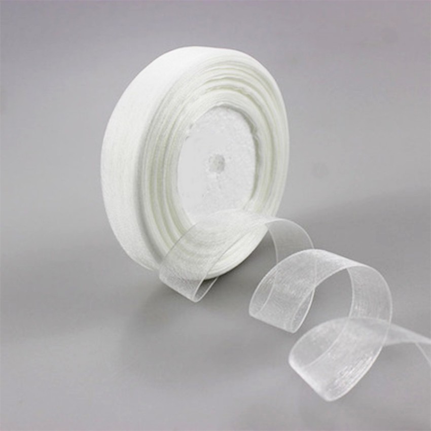 KnottyCord White Organza Ribbon-1inch-1 White Nylon Ribbon