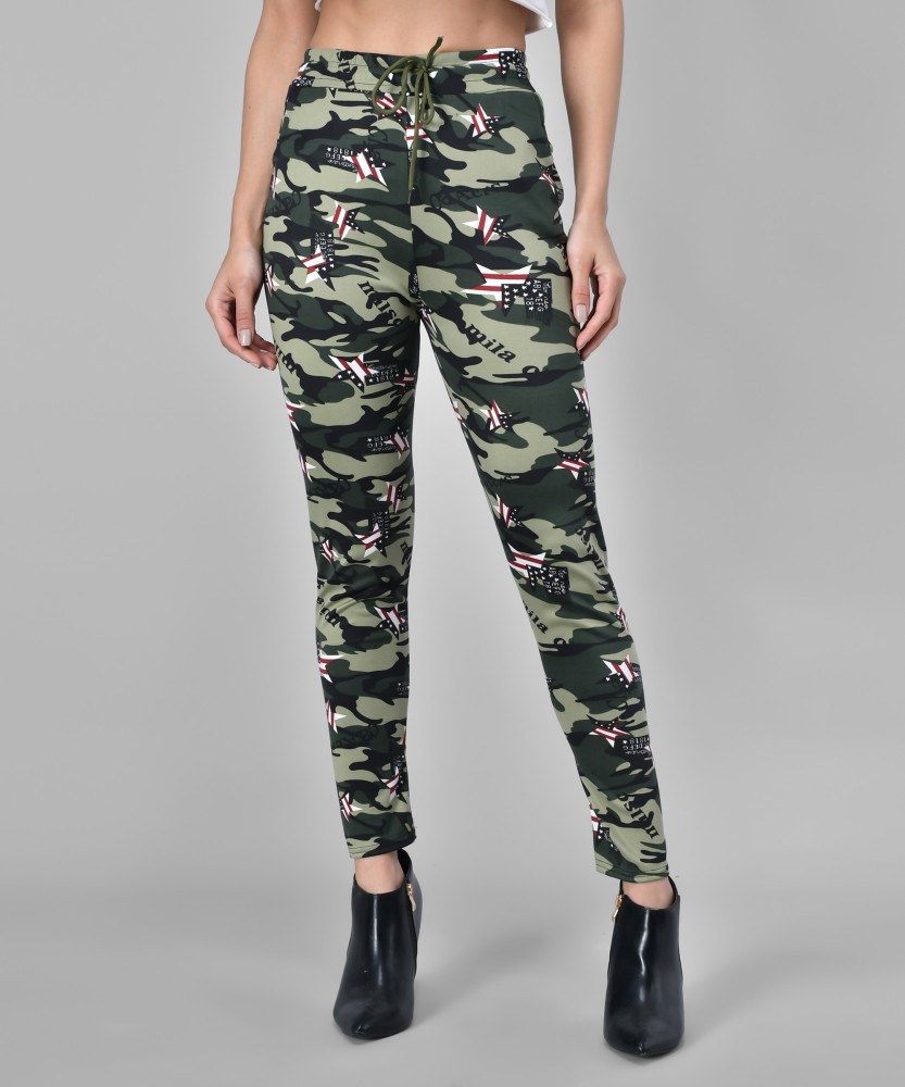 Printed Black Track Pants For Women