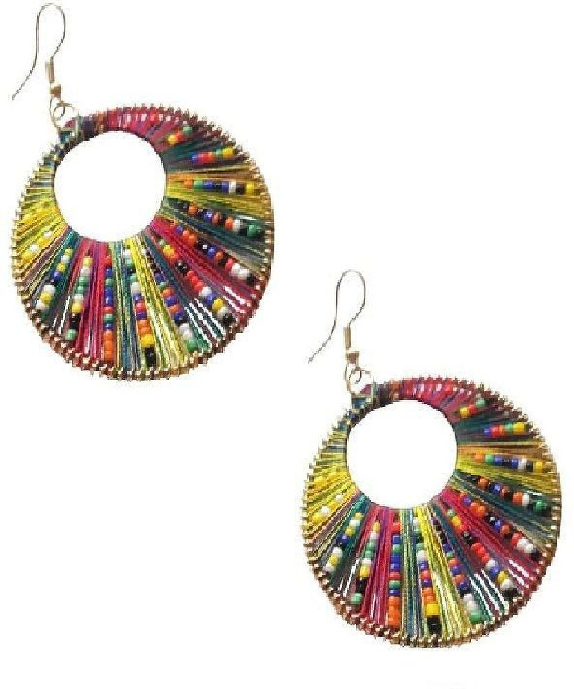 Flipkart Buy Lighthouse Multicolour Silk Thread Traditional Earrings for girls stylish latest fancy Occasion Festive Party Wedding Wear Fabric Tassel Earring Online at Best Prices in India