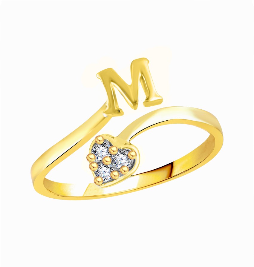 M letter hot sale gold ring