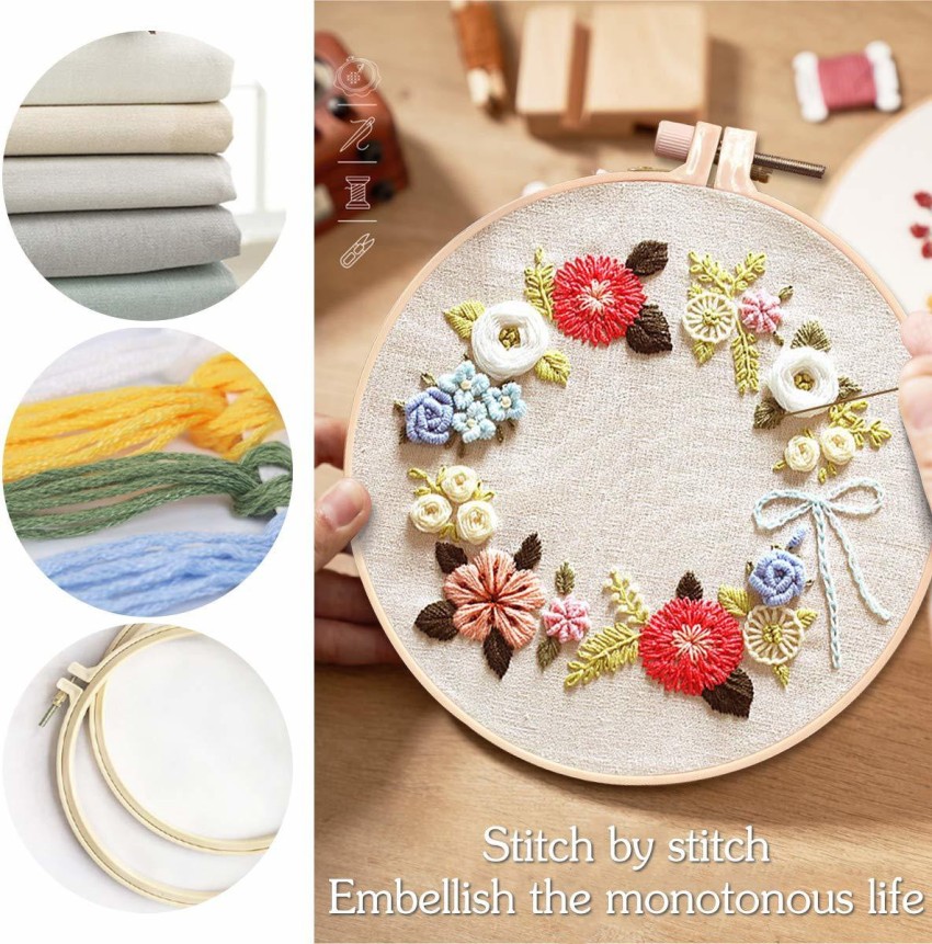 3 Pack Flower Embroidery Kit Stamped Embroidery Kit With Pattern And  Instructions Cross Stitchs Set For Kids Adults Beginner - AliExpress