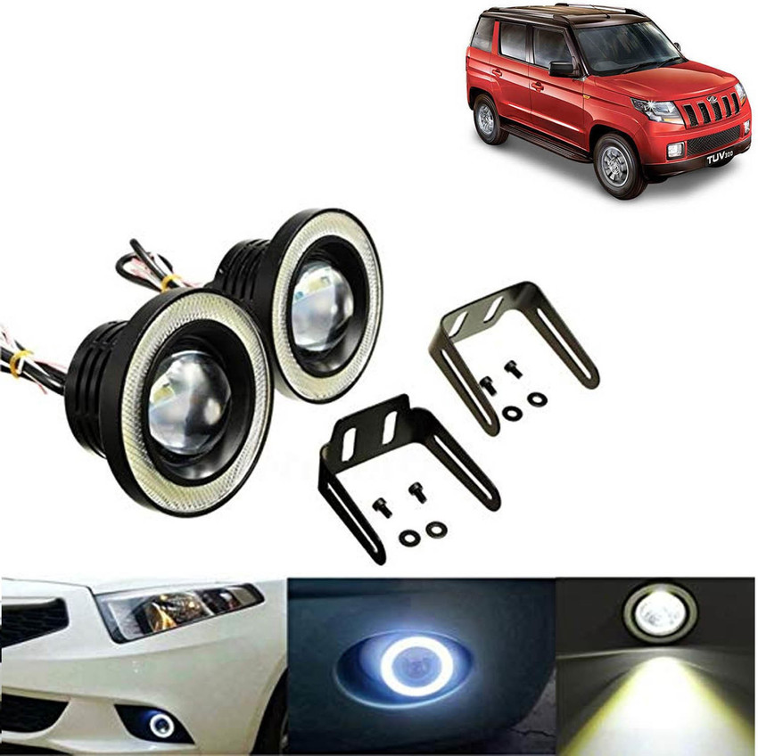 aksmit 89mm Car COB Angel Eyes Fog Light Led Headlight Lamp For