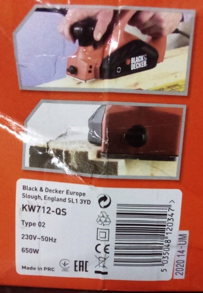 BLACK+DECKER KW712-QS 650W Wood Planer (Orange & Black)
