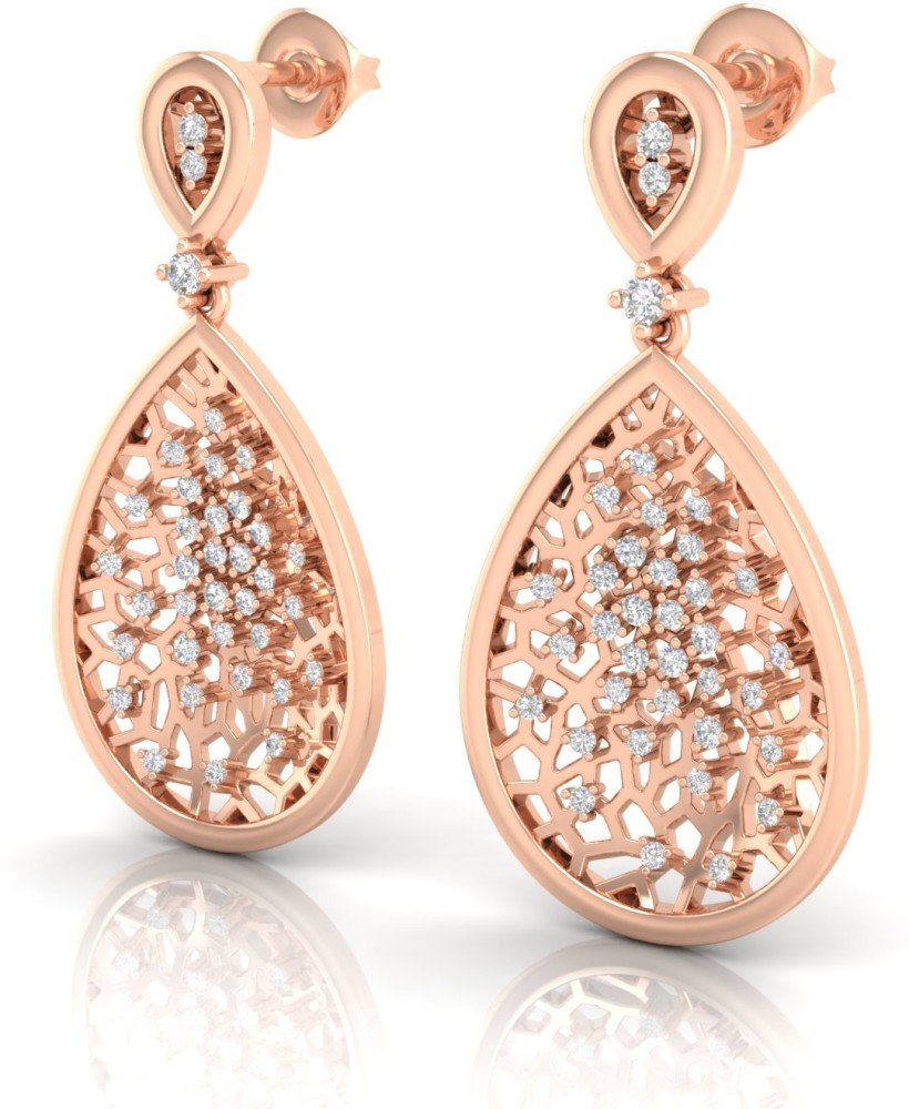 Buy Zeneme Floral Shaped Silver Tone American Diamond Dangle Chandelier  Earring For Women And Girls Rose Gold Mint Green Online at Best Prices in  India  JioMart