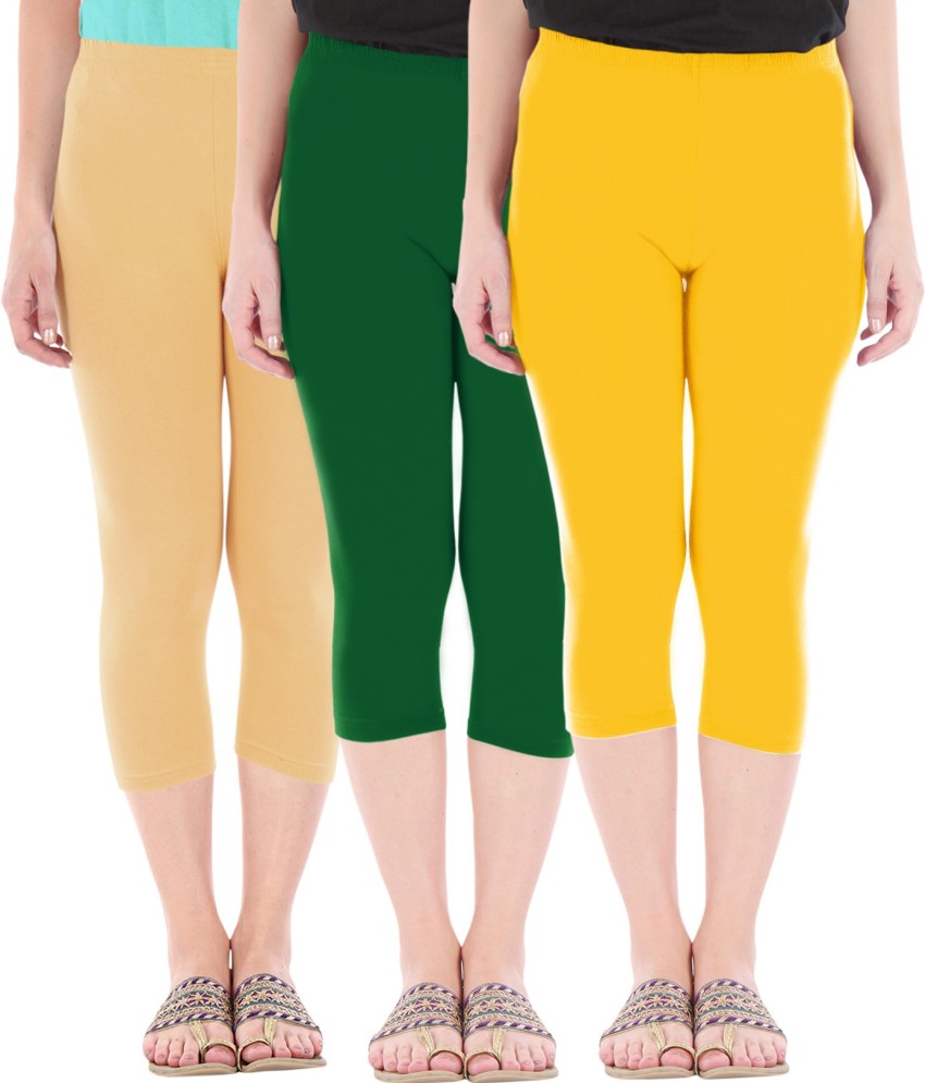 Buy That Trendz Capri Leggings Women Brown, Green, Yellow Capri - Buy Buy  That Trendz Capri Leggings Women Brown, Green, Yellow Capri Online at Best  Prices in India