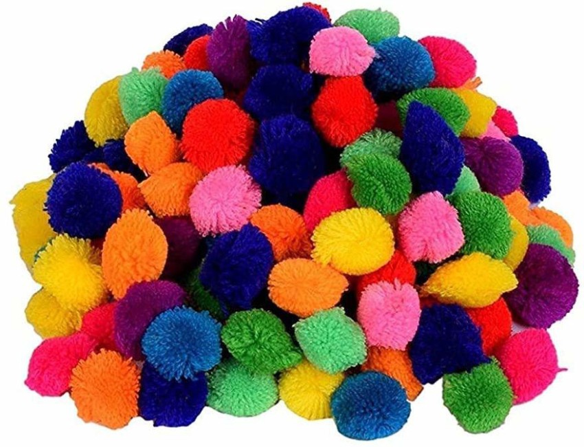Package of 90 Fluffy Red Craft Pom Poms 1.5 in Diameter for Crafting, Crea