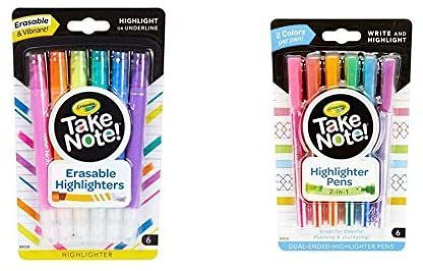 Take Note Dual Tip Highlighter Pens, 6 Count, Crayola.com