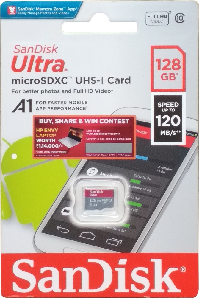 SanDisk 128GB MicroSD Cell Phone Memory Cards for Sale 