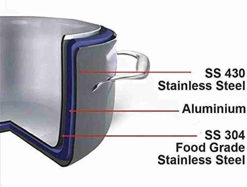 Buy Vinod Platinum Triply Stainless Steel X Fry Pan- 20 cm(Honeycomb  Coating Inside)