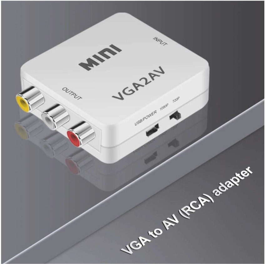 TERABYTE VGA to AV RCA Video Converter with 3.5mm Audio Aux Cable