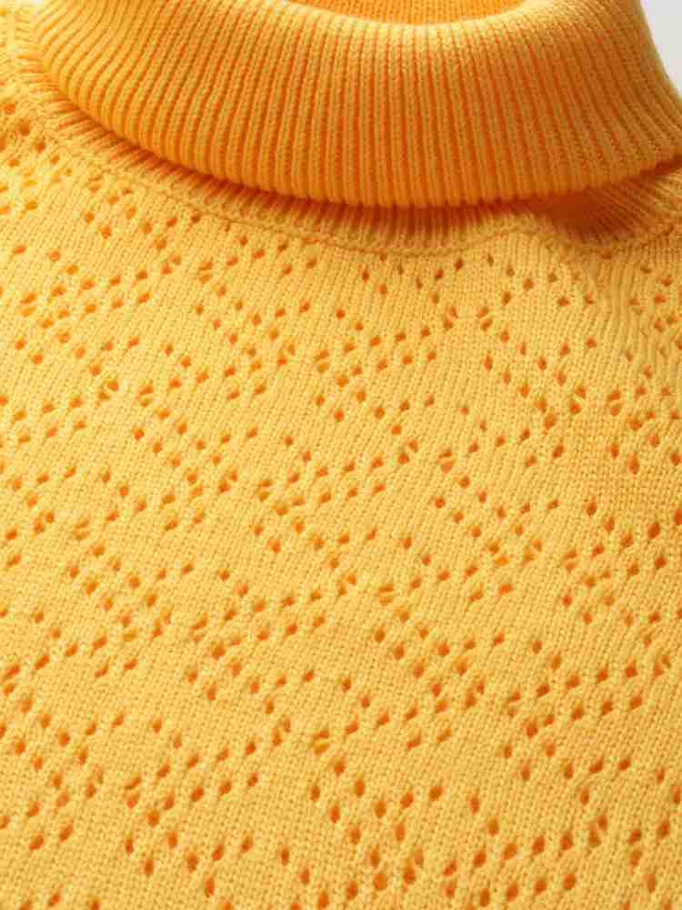 Dressberry Self Design Turtle Neck Casual Women Yellow Sweater - Buy Dressberry  Self Design Turtle Neck Casual Women Yellow Sweater Online at Best Prices  in India