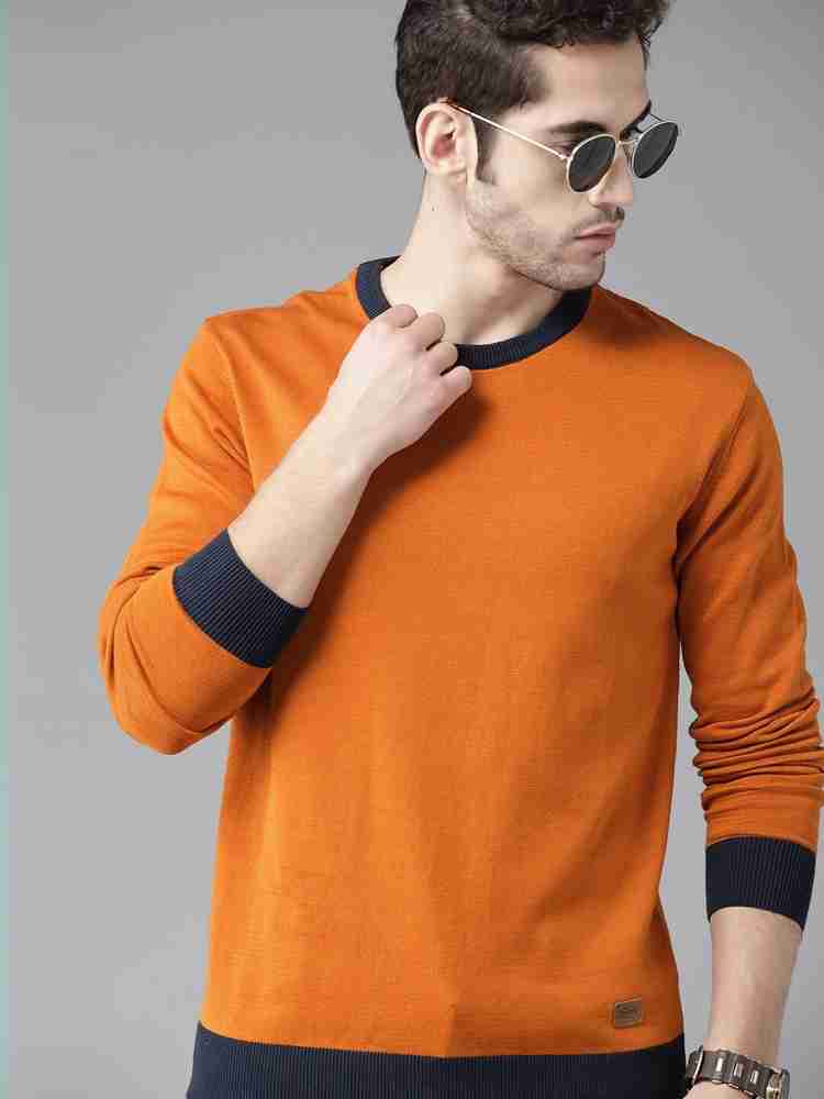 Orange on sale sweater men