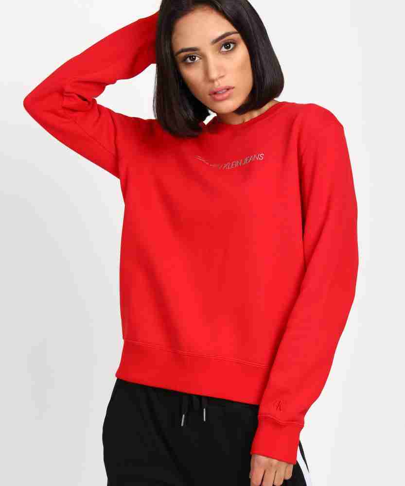 Red on sale sweatshirt women's