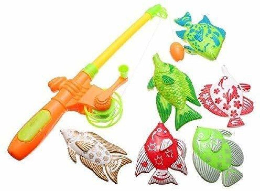 12Pcs/13Pcs Magnetic Fishing Toys Game for Kids 1 Magnetic Fishing Rod with  5 Plastic Floating