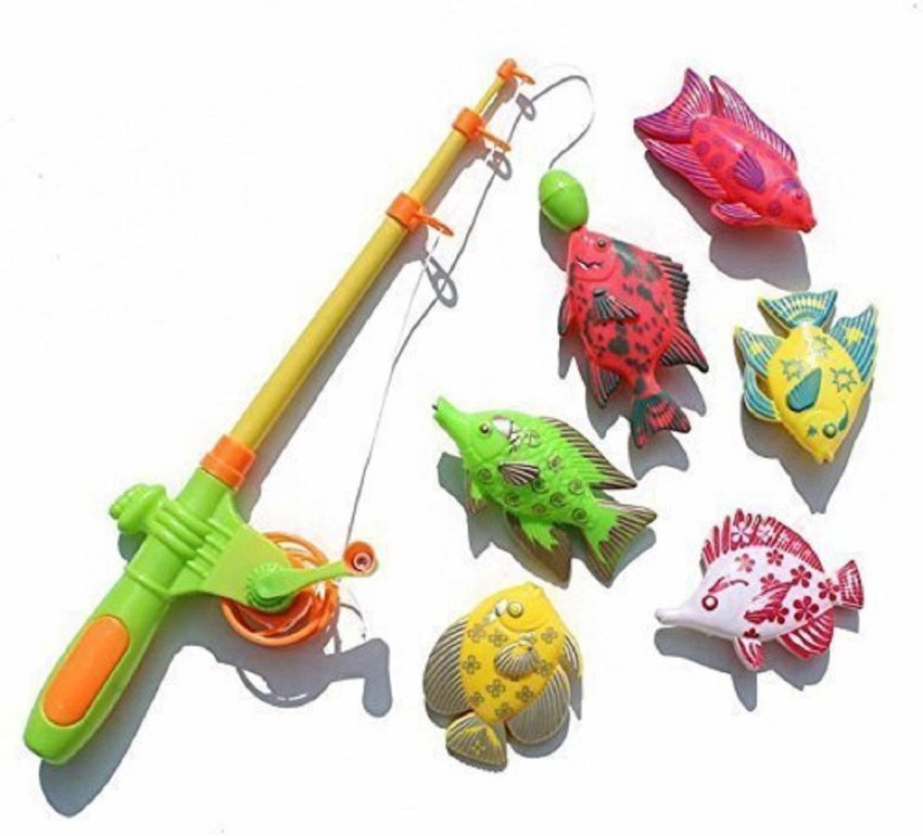 MON N MOL Magnetic Fishing Game Series Toy for Kids with 1 Fishing Rod & 6  Colorful Fishes Bath Toy - Magnetic Fishing Game Series Toy for Kids with 1 Fishing  Rod
