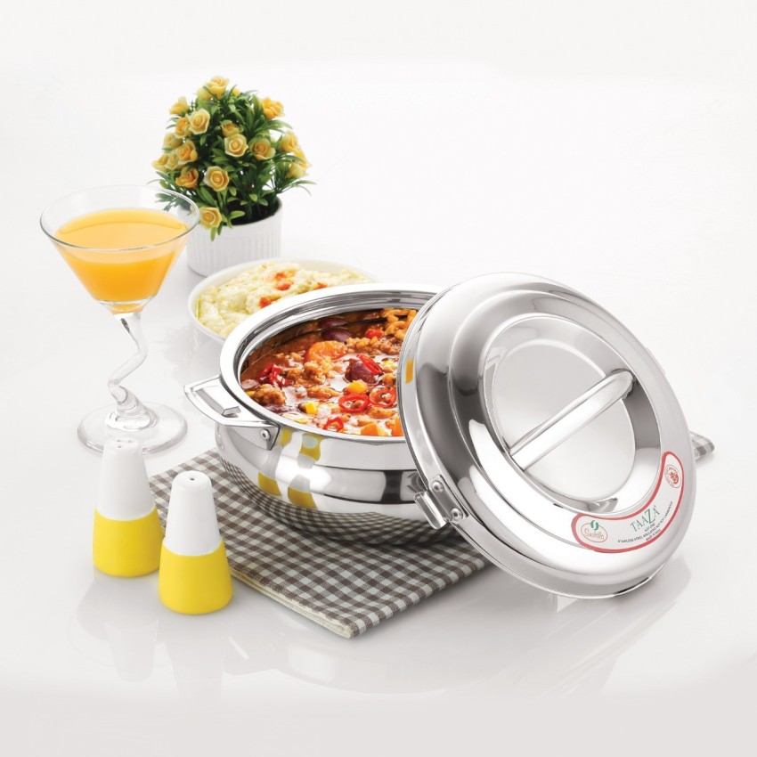 Insulated Stainless Steel Hot Pot Casserole Handi 1500 ML, Stainless Steel  Serving Pot Handi