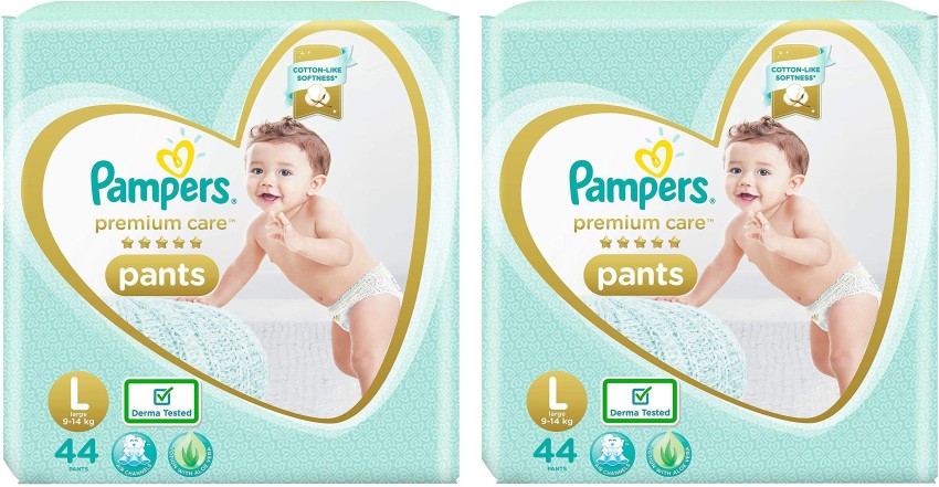 Pampers Premium Care Pants Large size baby diapers LG 44 Count  L   Buy 44 Pampers Pant Diapers for babies weighing  14 Kg  Flipkartcom