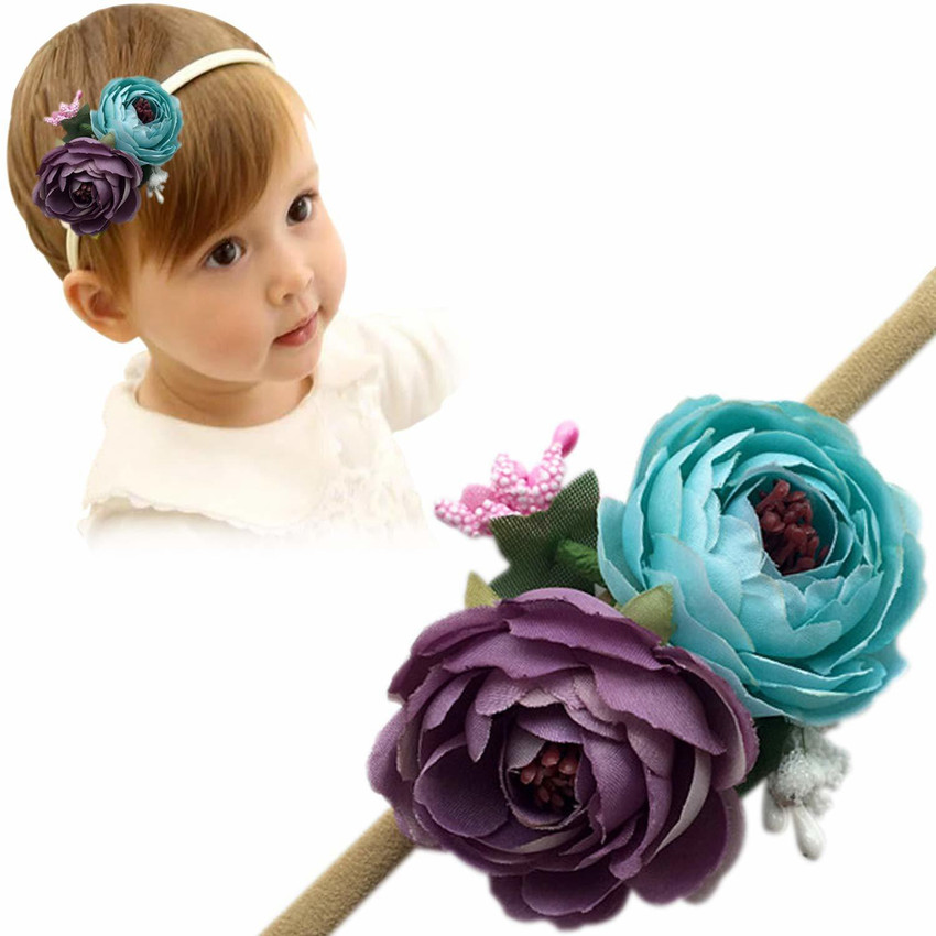 Bembika Baby Floral Headbands Hair Bows Elastic Bands for