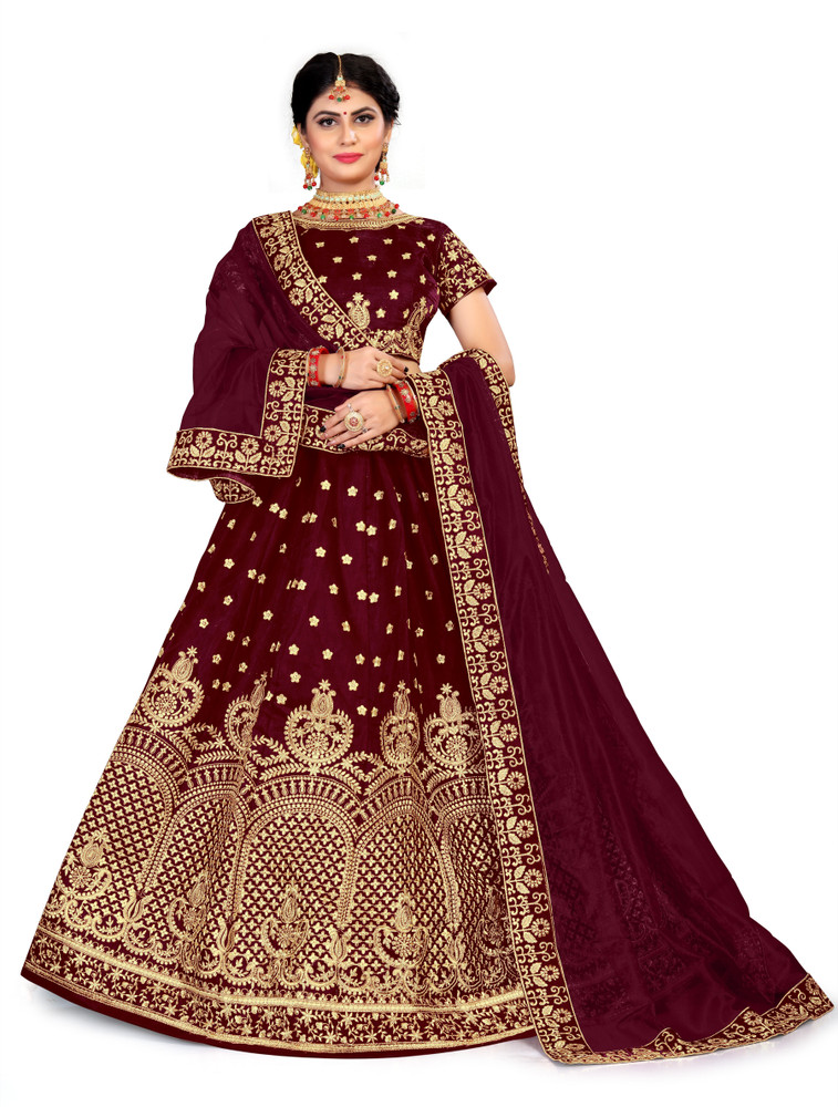 Vetrokart Embroidered Semi Stitched Lehenga Choli Buy Vetrokart