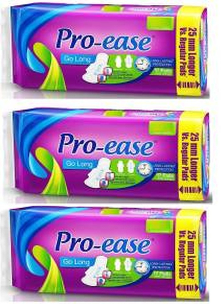 Pro-ease Go Long 17+17 pads wings (25 mm) longer Sanitary Pad, Buy Women  Hygiene products online in India