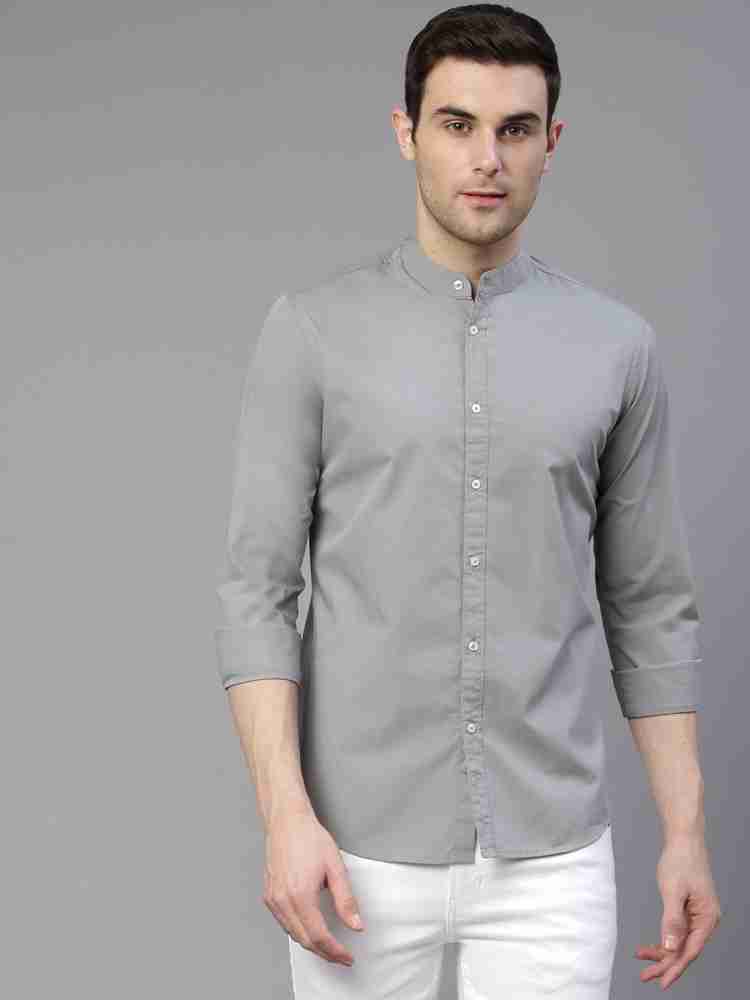 slate color shirt