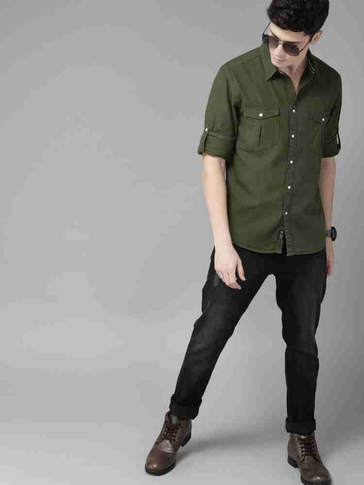 Roadster olive green sales shirt