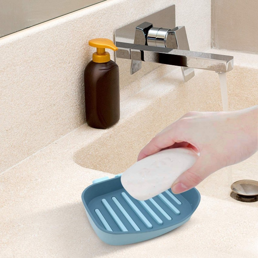 Plastic Wall -Mount Soap Holder,Bathroom Soap Dishes Self-Adhesive Soap  Dish 