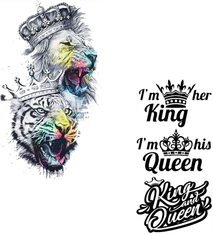 voorkoms King and Queen Crown Waterproof Temporary Tattoos Unisex - Price  in India, Buy voorkoms King and Queen Crown Waterproof Temporary Tattoos  Unisex Online In India, Reviews, Ratings & Features