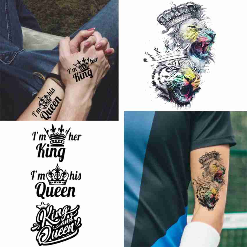 Ordershock King Queen Lion with King & Queen Couple Combo Waterproof  Temporary Body Tattoo - Price in India, Buy Ordershock King Queen Lion with  King & Queen Couple Combo Waterproof Temporary Body