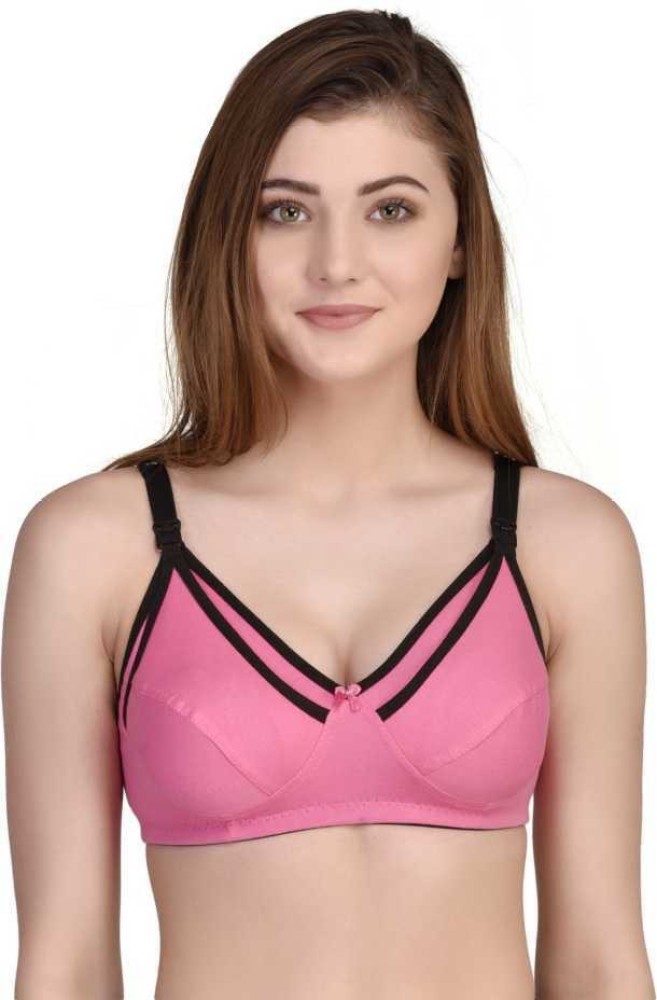 Mindsart Women Full Coverage Non Padded Bra- Push Up - ( Pink