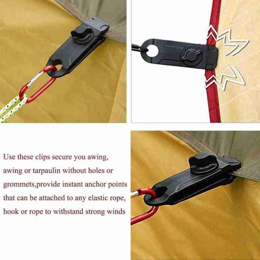 Equre Tarp Clips, Heavy Duty Thumb Screw Lock Grip Tent Clip and Multi- Purpose Tent Clip for Holding Up Tarp (Pack of 8) Nylon Cloth Clips Price  in India - Buy Equre Tarp