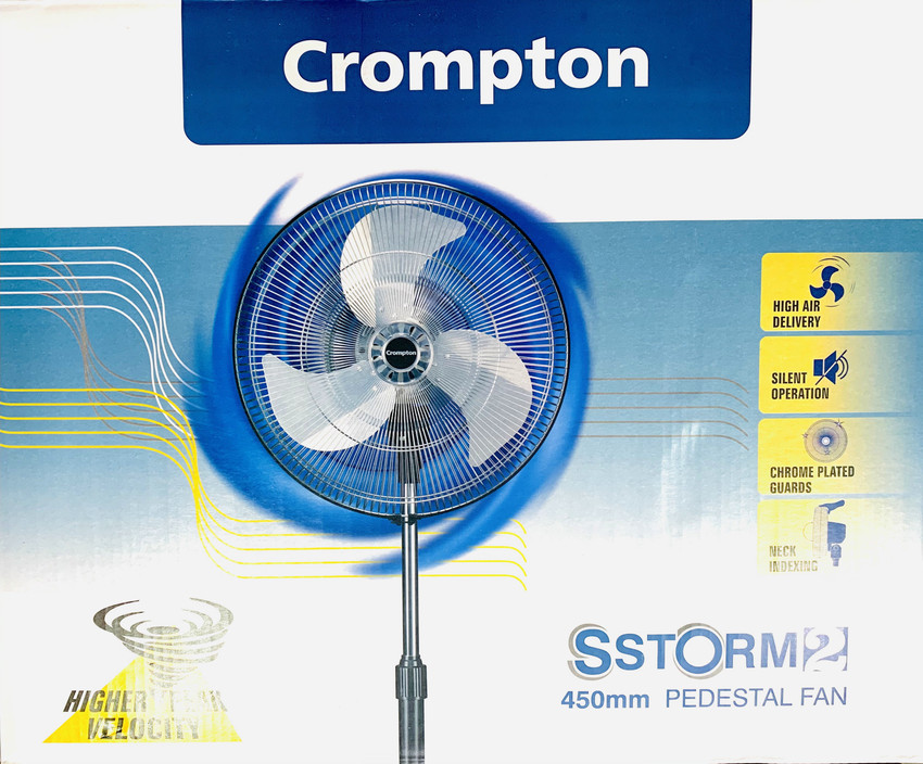 Crompton Greaves Storm 2 450 mm Silent Operation 3 Blade Pedestal Fan Price  in India - Buy Crompton Greaves Storm 2 450 mm Silent Operation 3 Blade Pedestal  Fan online at Flipkart.com