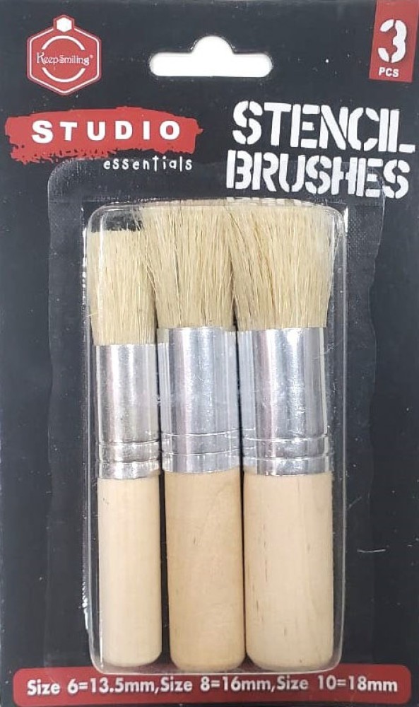Wooden Stencil Brush, Natural Bristle Brushes Perfect for Acrylic