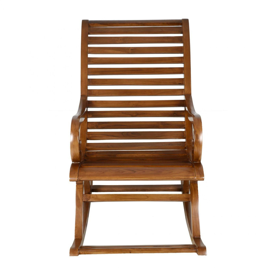 Decorhand Teak Wood Rocking Chair For Living Room Garden