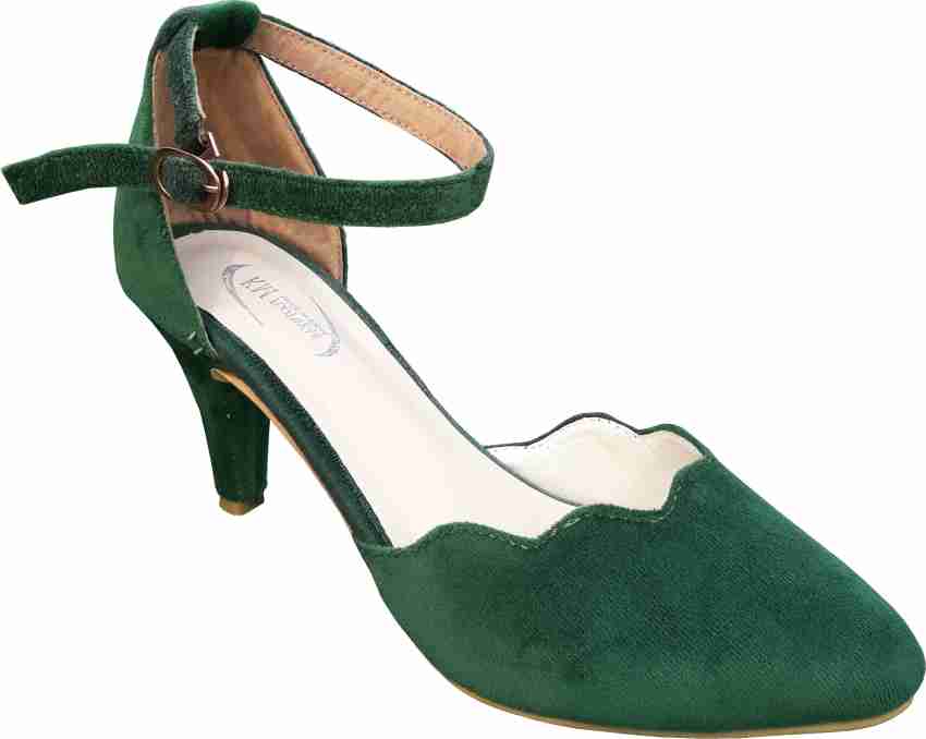 Green kitten heel hot sale shoes uk