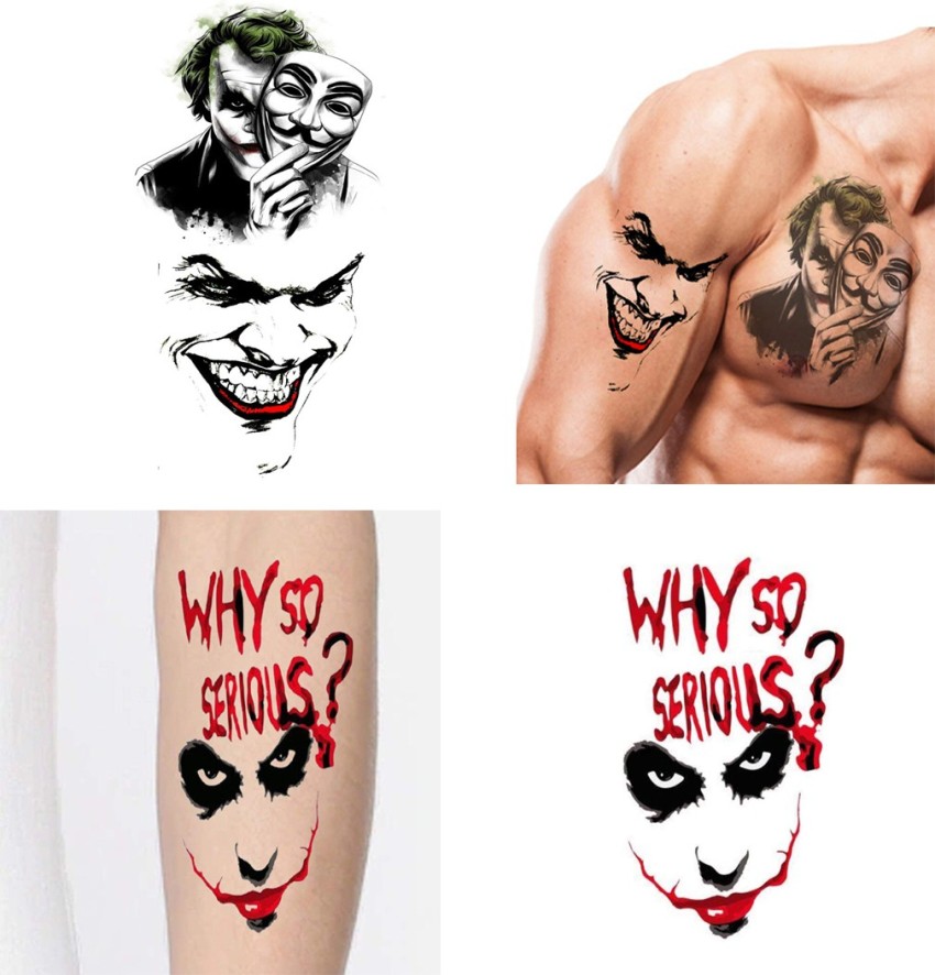 The Joker Temporary Tattoo Set  Tattoo Icon  TattooIcon