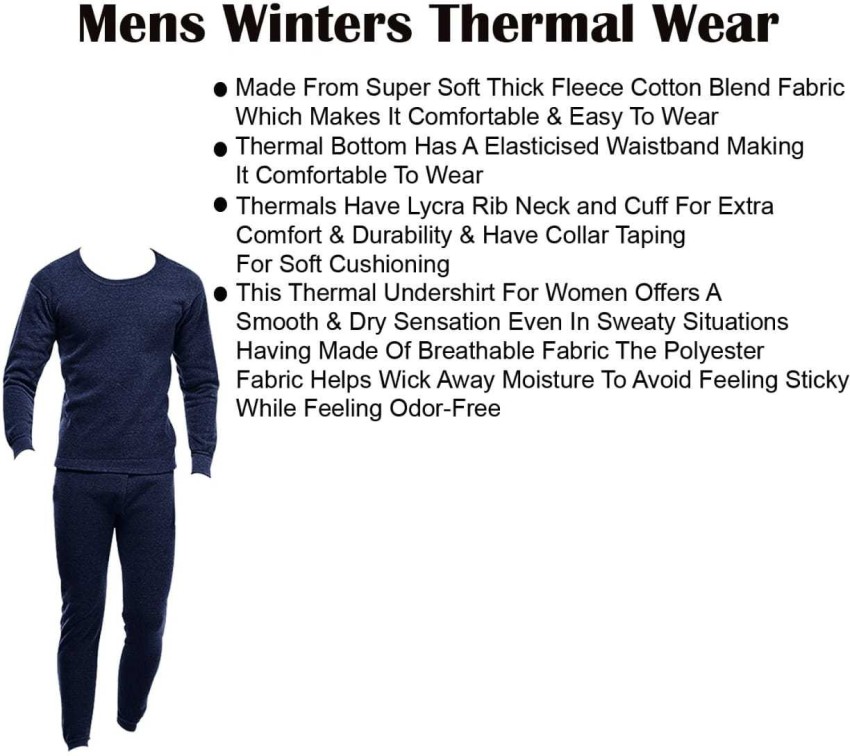 CROTUS Men Winters Woolen Thermal Wear Vest Upper Lower Inner Set