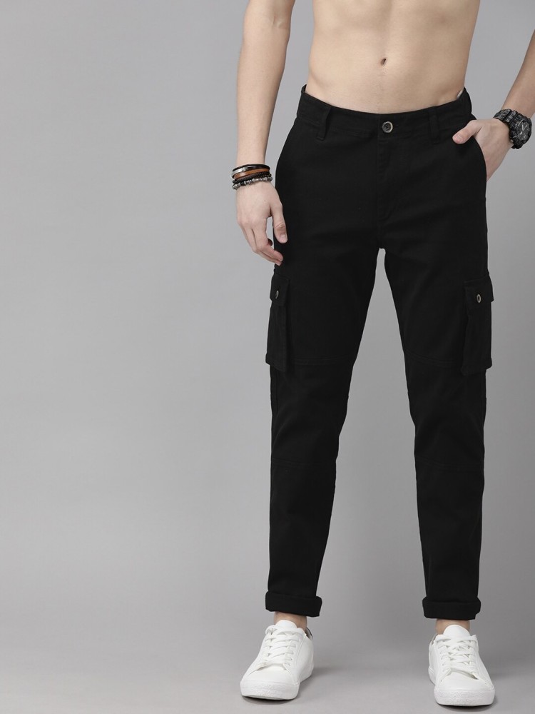 Buy Roadster Men Black Sustainable Trousers - Trousers for Men