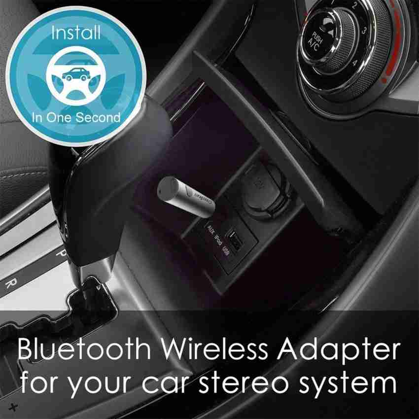 CrossBeats Mini Bluetooth Receiver Wireless Bluetooth Car Adapter Mini  Portable 3.5mm Aux Adapter and Build-in Mic for Car Home Stereo Music  System